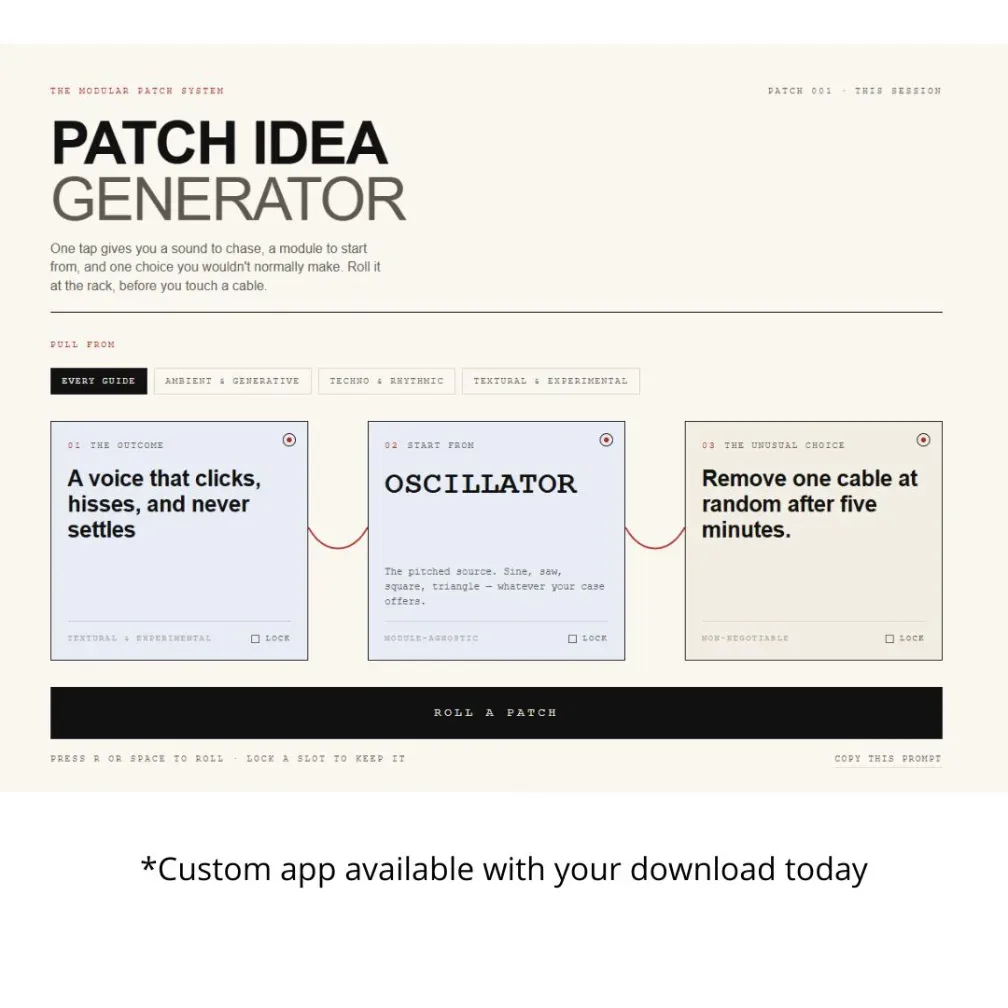The Patch Idea Generator.